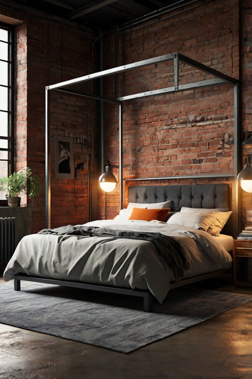 Industrial Canopy Bed