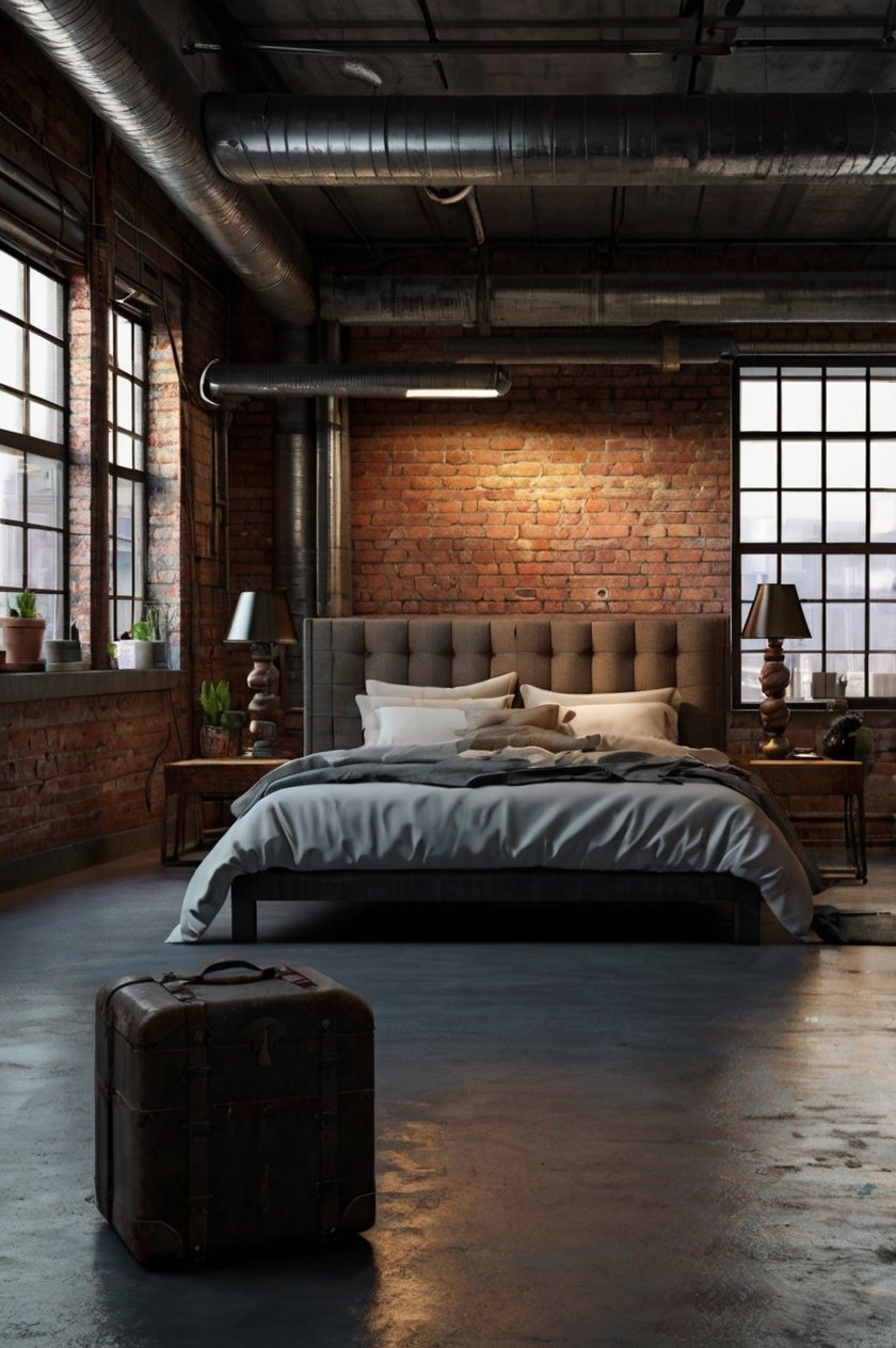 Industrial Loft Bedroom