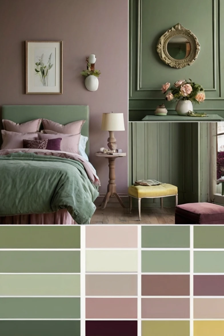 Sage Green and white