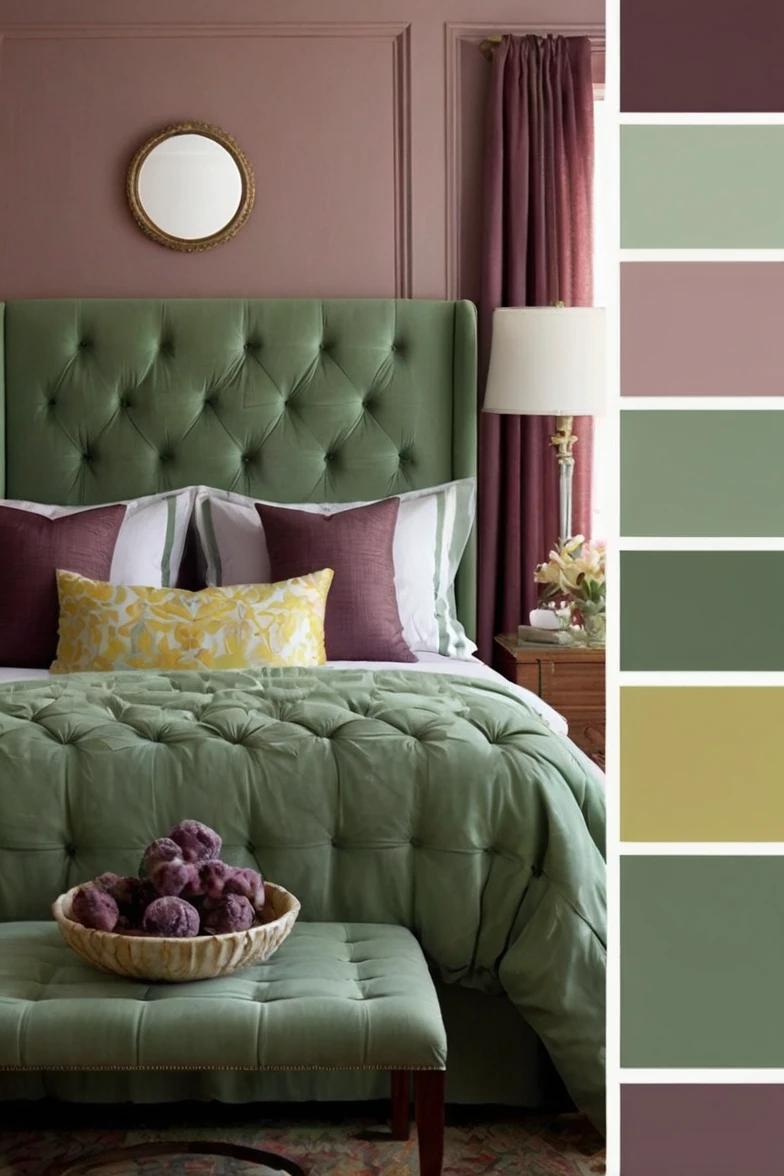 Sage Green and pink
