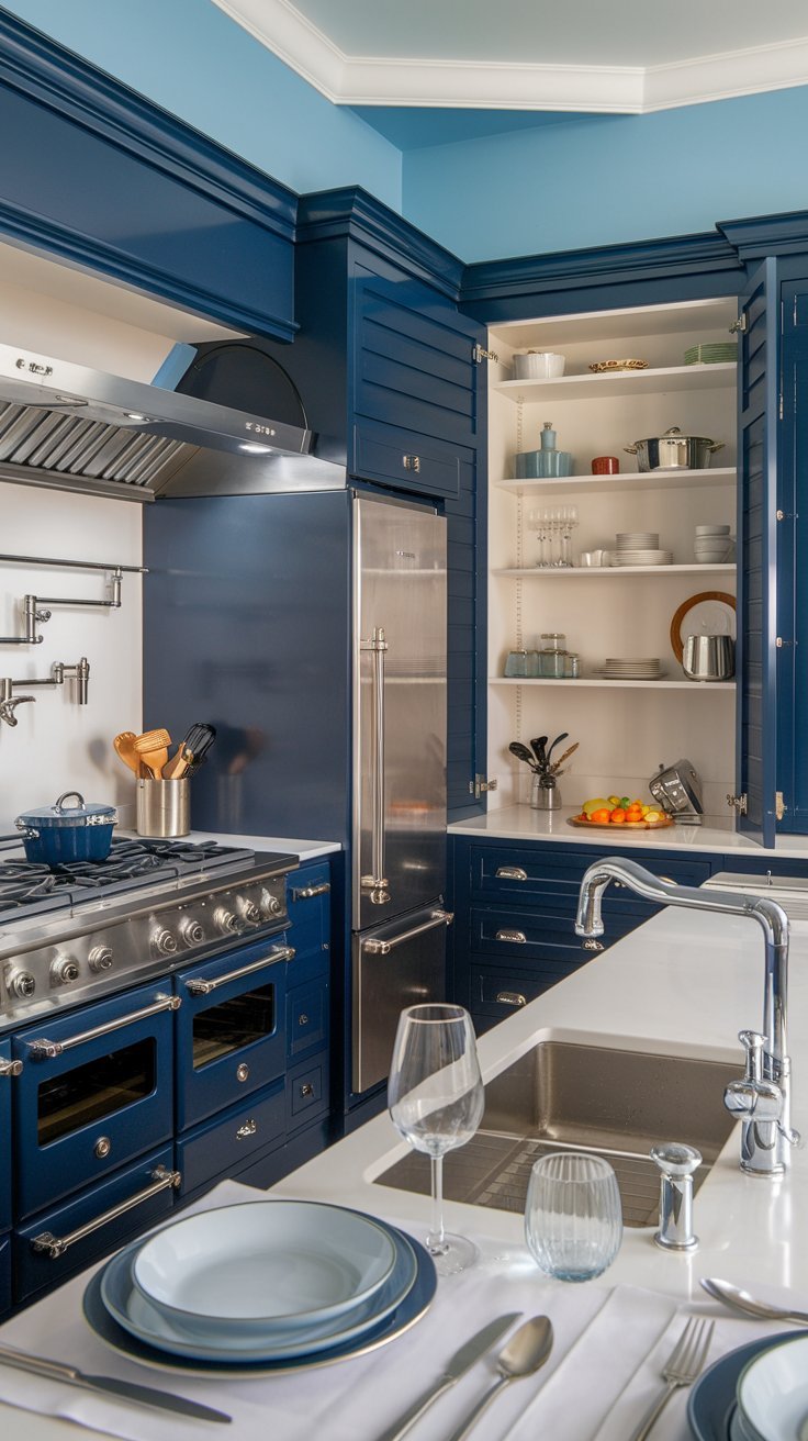 Mosaic Blue Tile Backsplash 