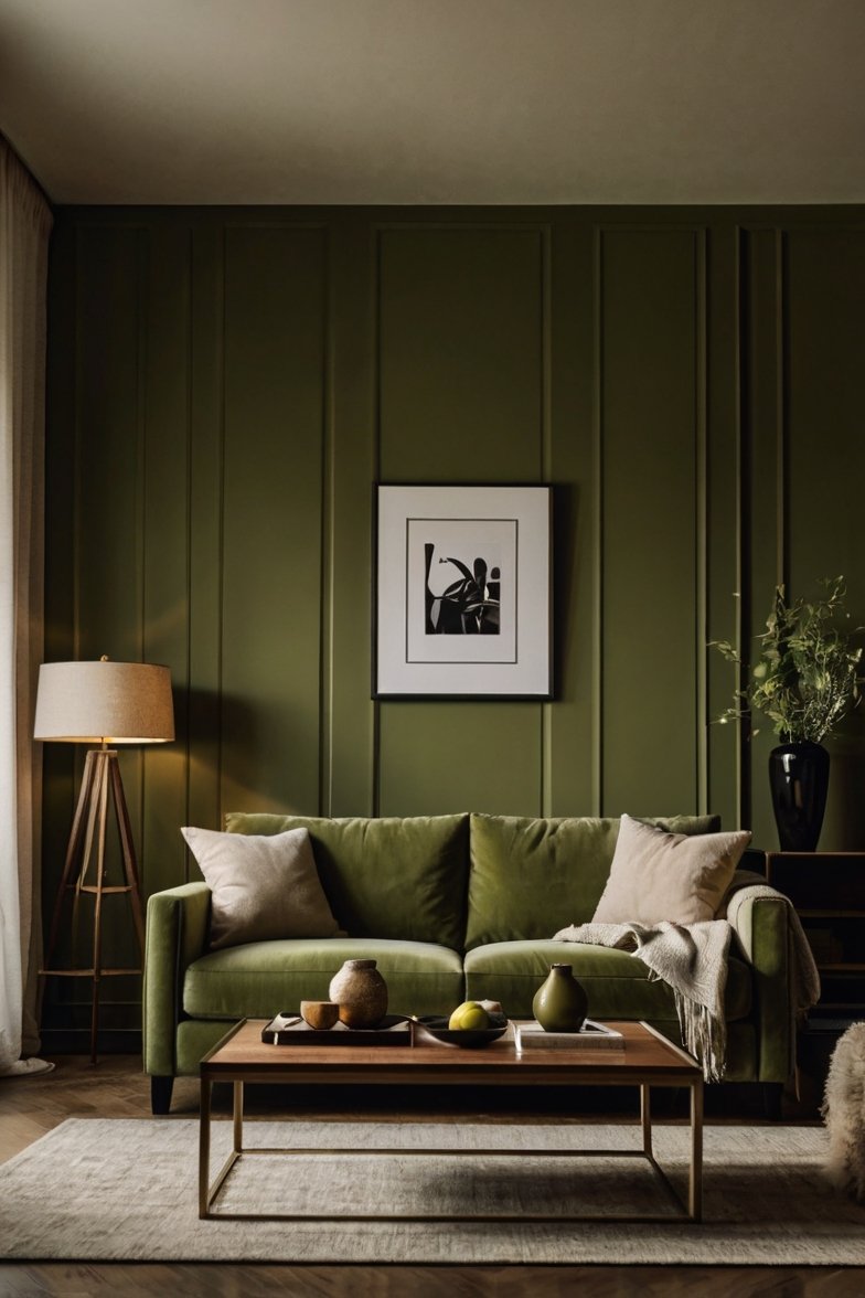 Green Accent Wall: