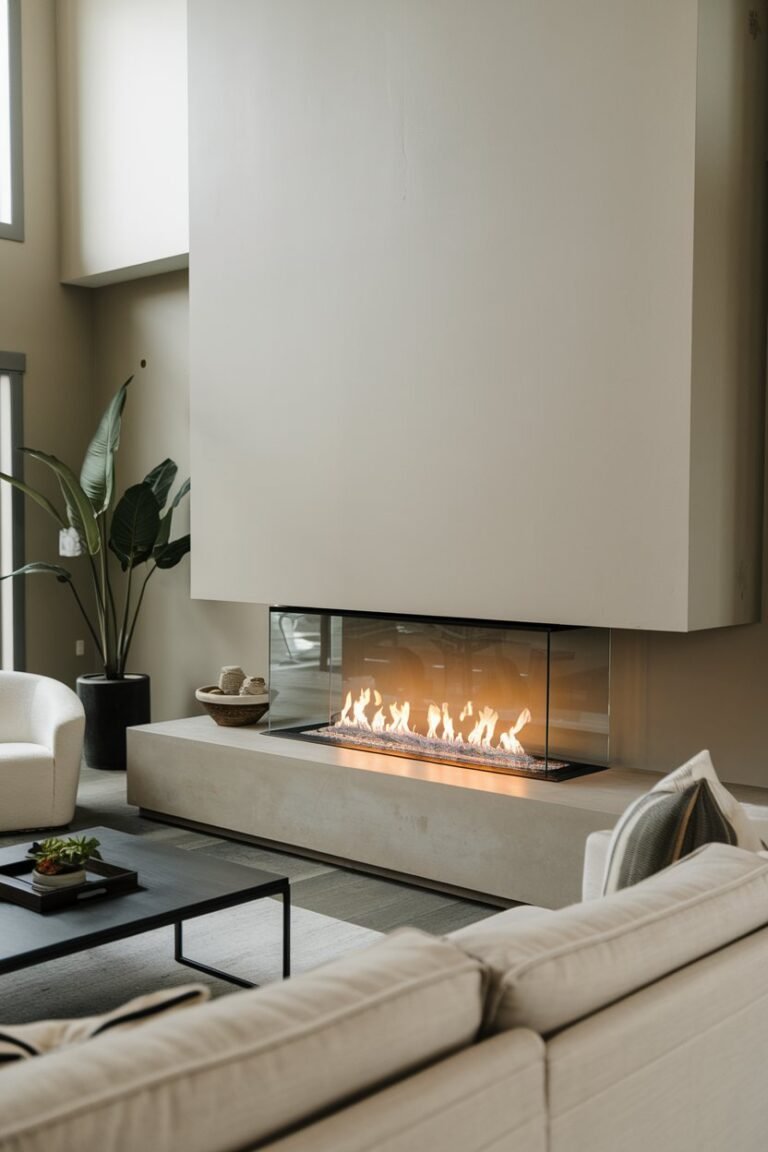 Fireplace with a Glass Enclosure: