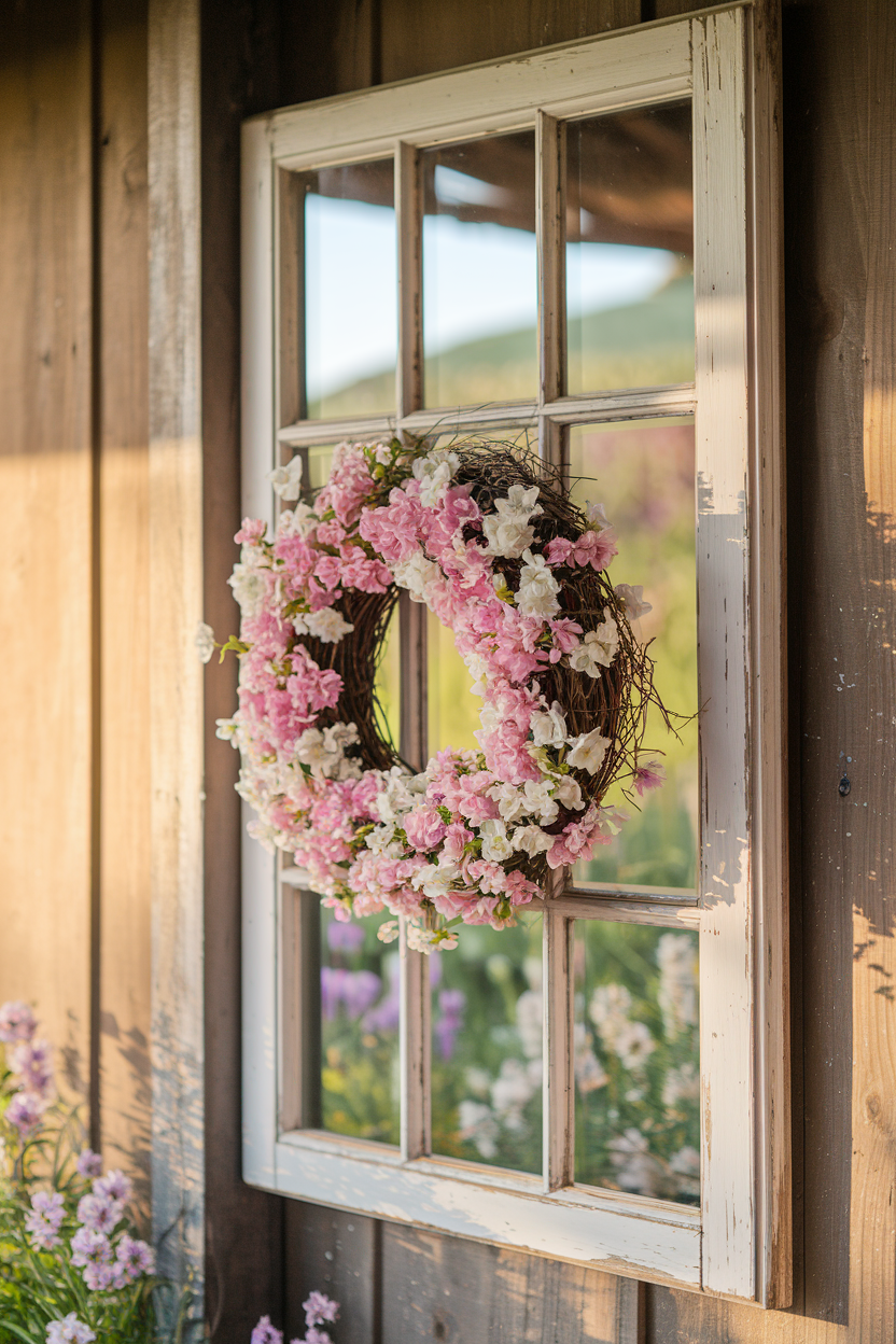 Antique Window Frame Wall Decor