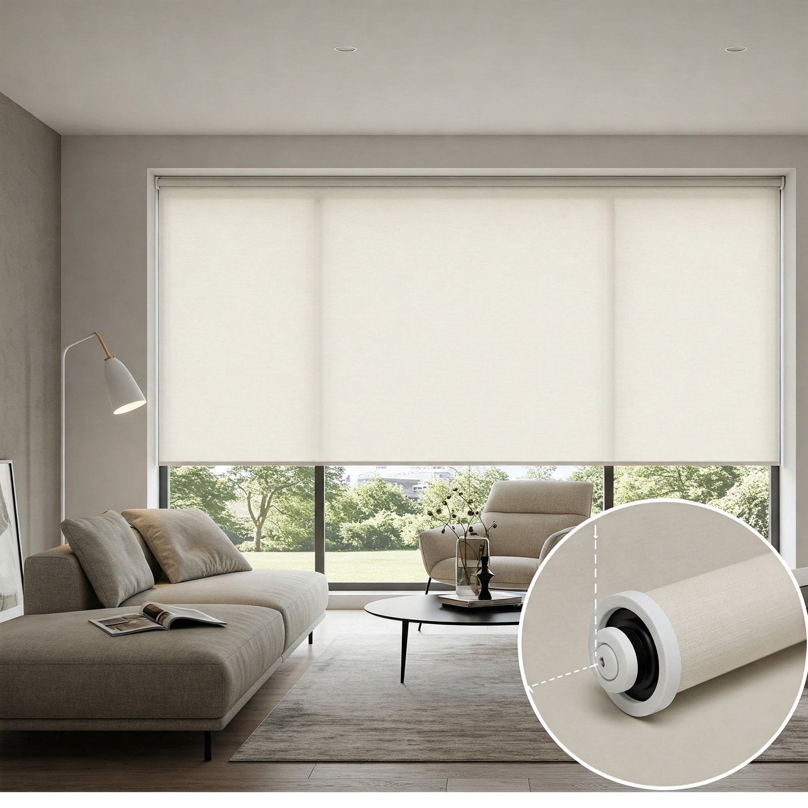 Roller Shades in Blackout or Light-Filtering Styles