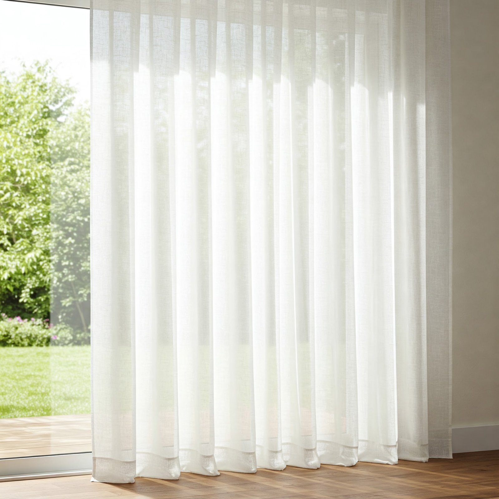 Sheer curtains for soft natural light