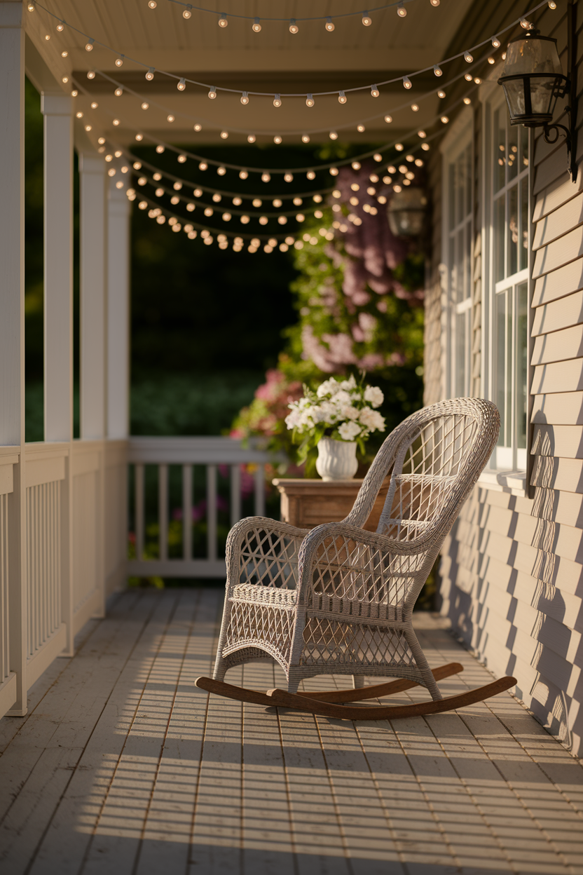 String Lights on Porch or Mantel