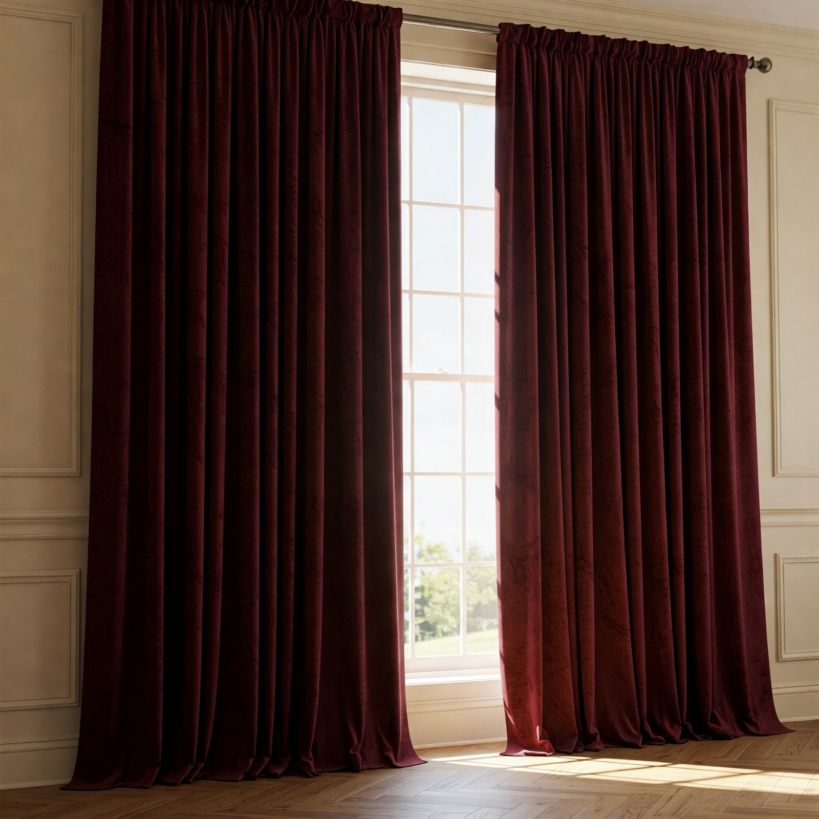 Velvet curtains for a luxurious touch